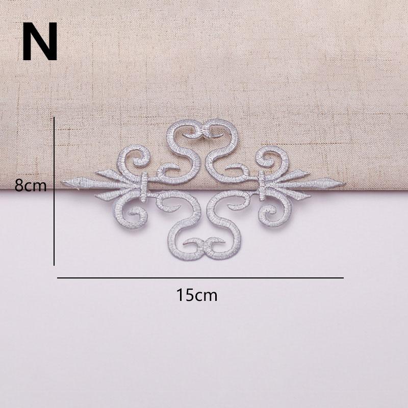 1 STÜCK Vintage-Aufnäher zum Aufbügeln, bestickte Spitzenstoff-Kleiderbesätze, Gold-Silber-Dekoration von Joom DACH