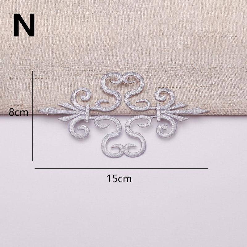 1 STÜCK Vintage-Aufnäher zum Aufbügeln, bestickte Spitzenstoff-Kleiderbesätze, Gold-Silber-Dekoration von Joom DACH