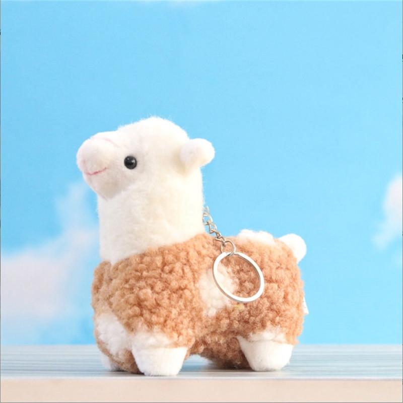 1 STÜCKE Polka Dot Alpaka Tier Gras Schlamm Pferd Plüschtiere für Mädchen Geburtstagsgeschenk Puppe Schlüsselanhänger Kleine Anhänger Zubehör 12 CM von Joom DACH