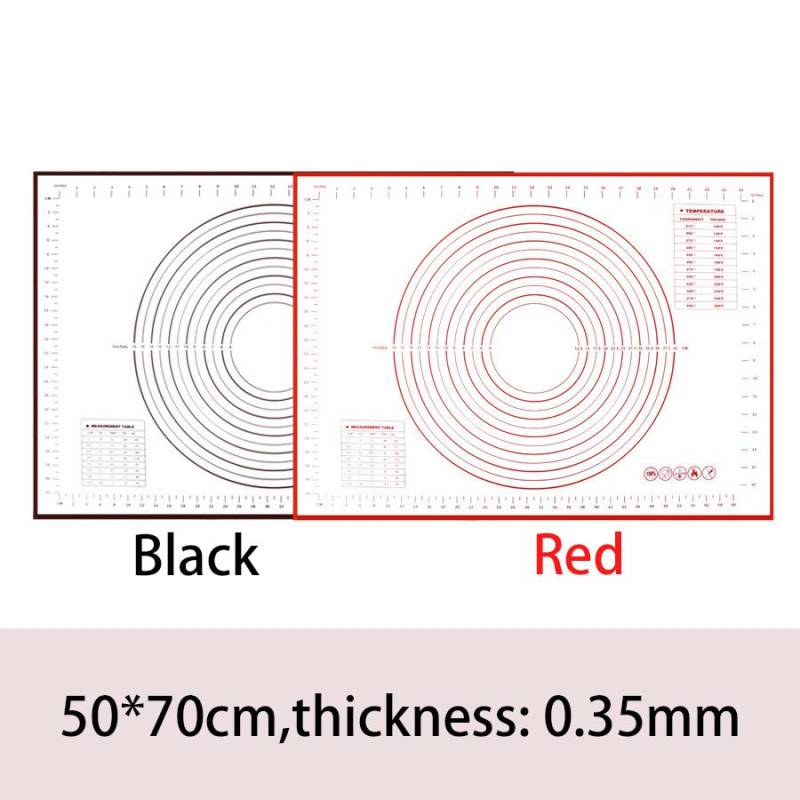 1 STÜCKE Silikon Backmatte Knetunterlage Teigmatte Pizza Kuchenteig Maker Küche Kochen Grill Antihaft-Gadgets Backformen 50*70cm rot von Joom DACH
