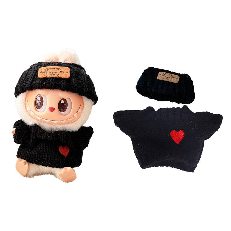 1 Satz Puppenkleidung für 17 cm Mini-Puppe Luxus Labubu Kleidung Outfit Plüsch Pullover Hut Tasche Bekleidungszubehör Mädchen Spielzeug Geschenke von Joom DACH