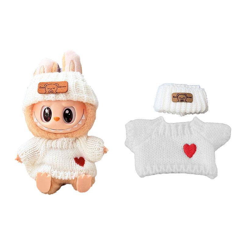 1 Satz Puppenkleidung für 17 cm Mini-Puppe Luxus Labubu Kleidung Outfit Plüsch Pullover Hut Tasche Bekleidungszubehör Mädchen Spielzeug Geschenke von Joom DACH