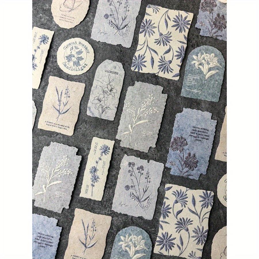 1 Schachtel 30 Stück Geprägte Vintage Floral Natürliche Textur Englische Etiketten Dekorative Aufkleber für Scrapbooking, Schulsachen, Schulanfang von Joom DACH