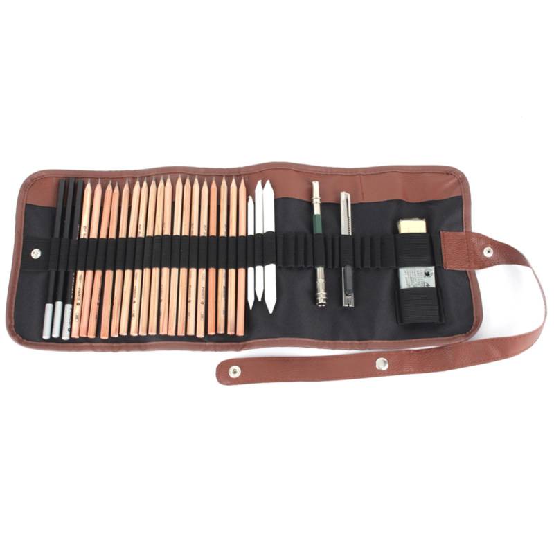 1 Set 18 stücke Skizze Bleistifte Papier Kunst Stift Holzkohle Extender Radiergummi Cutter Zeichnung Set weiß von Joom DACH