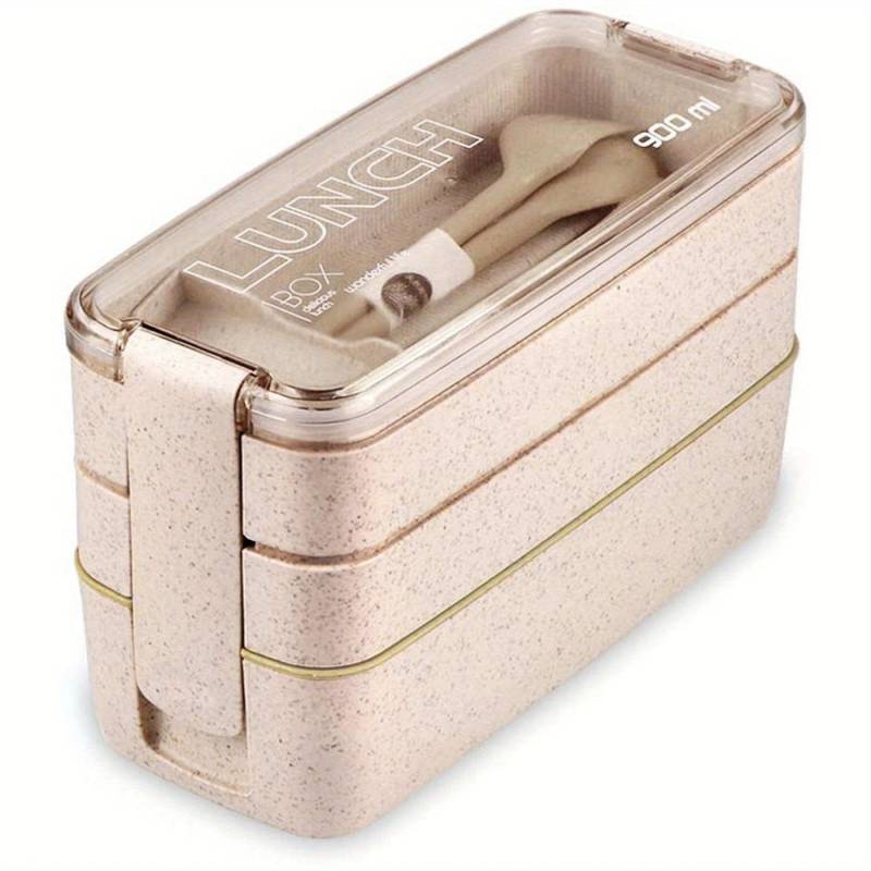 1 Set 3-in-1 Bento Box Set - Mikrowellen- und Spülmaschinenfeste Lunchbox mit Fächern und Besteck - Perfekt für Schule, Reisen und Snacks beige 1 Set 3-in-1 Bento Box Set - Mikrowellen- und Spülmaschinenfeste Lunchbox mit Fächern und Besteck - Perfekt für Schule, Reisen und Snacks beige von Joom DACH