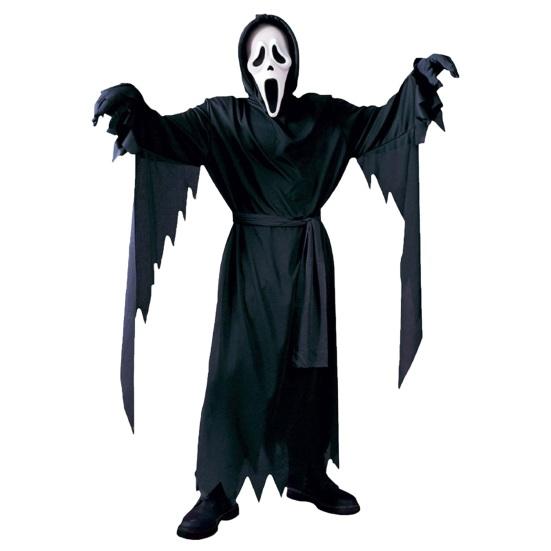 1 Set Kinder Halloween Kostüm Set Gruseliges Gespenst Cosplay Maske Handschuhe Gürtel Robe Anzug Karneval Party Leistung Spukhaus Kinder Outfit M schwarz von Joom DACH