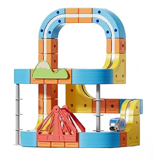 1 Set Magnetische Schienenbahn Spielzeug Set Kinder DIY Schienenbau Schwerkraft-Trotzende Elektrische Zug Spielzeug Kleinkinder Jungen Mädchen Schienenauto Pädagogisch MINT B von Joom DACH