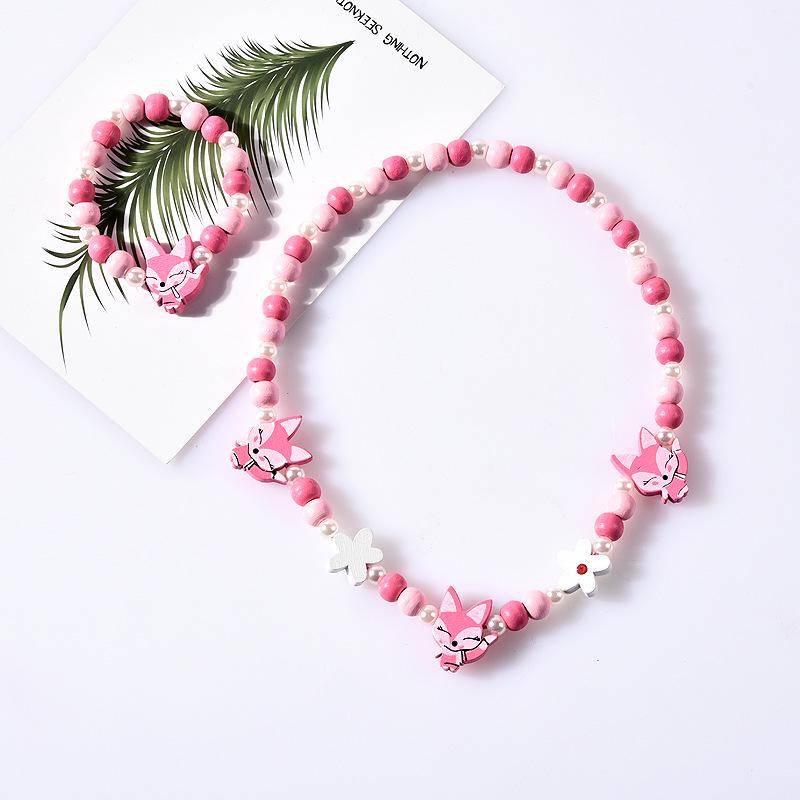 1 Set Nette Mädchen Geschenke Kinder Prinzessin Zubehör Acryl Perlen Blume Halskette Armband DIY Perlen Armband Kit von Joom DACH