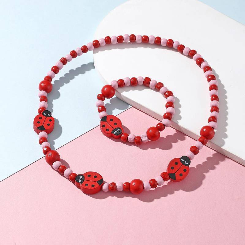 1 Set Nette Mädchen Geschenke Kinder Prinzessin Zubehör Acryl Perlen Blume Halskette Armband DIY Perlen Armband Kit von Joom DACH