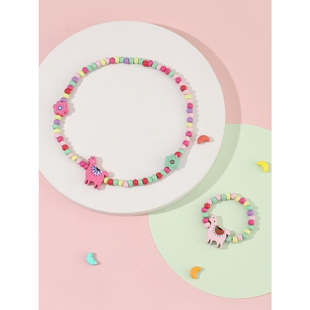 1 Set Nette Mädchen Geschenke Kinder Prinzessin Zubehör Acryl Perlen Blume Halskette Armband DIY Perlen Armband Kit von Joom DACH