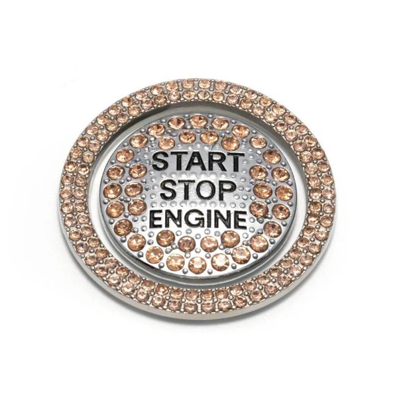 1 Set Ring und Knopf Auto Bling One-Click Start Stop Motorzündung Aufkleber Universal Kristall Strass Metall Dekor Abdeckung von Joom DACH