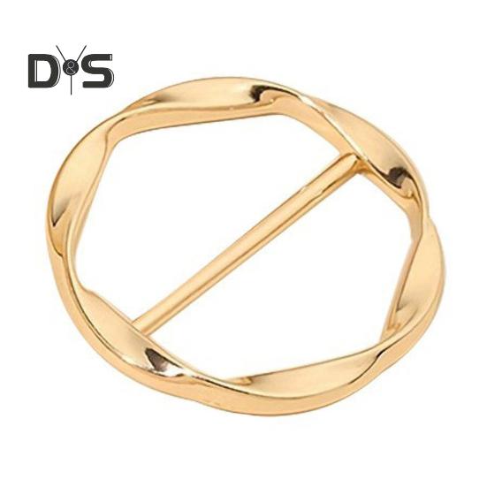 1 Stück/3 Stück Damen-Schalring aus Zinklegierung, Hemdclips, gedrehter T-Shirt-Knotenring, T-Shirt-Krawatten, Kleiderclips, Kleidungsspannclip für Hemd, Schal, Kleid Golden von Joom DACH