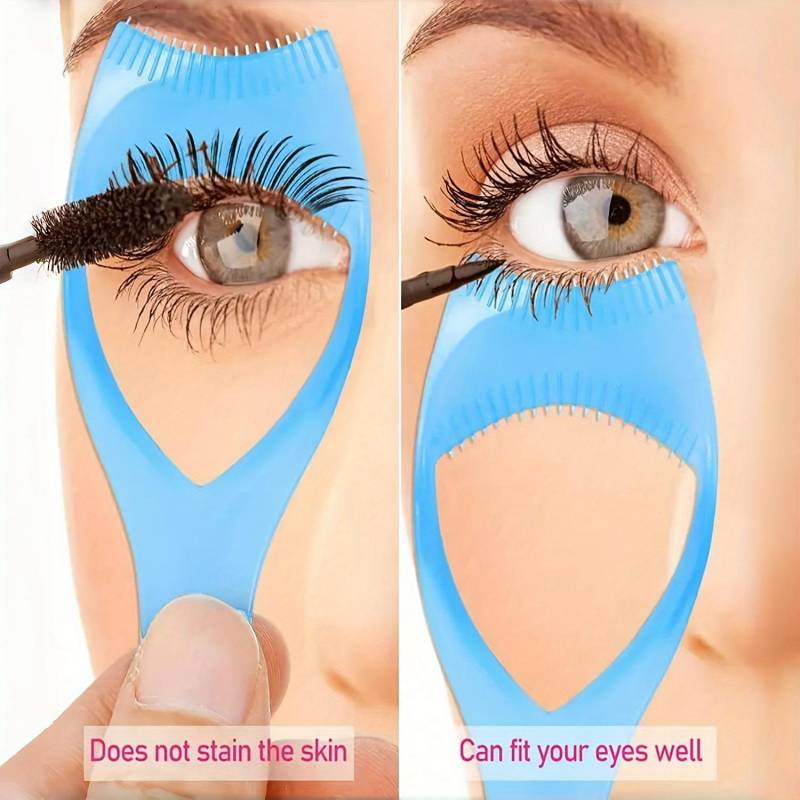 1 Stück 3-in-1 Make-up-Tool für Lidschatten, Magische Nützliche Kosmetik Mascara Wimpernkamm & Eyeliner Schablone, Applikator Hilfskarte Werkzeug, Wiederverwendbarer Make-up Helfer von Joom DACH