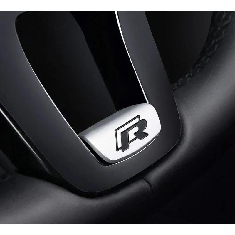 1 Stück 3D Aluminiumlegierung Emblem Abzeichen Auto Lenkrad Logo Aufkleber Zubehör Für Polo Golf Passat Scirocco Jetta Käfer Black R von Joom DACH