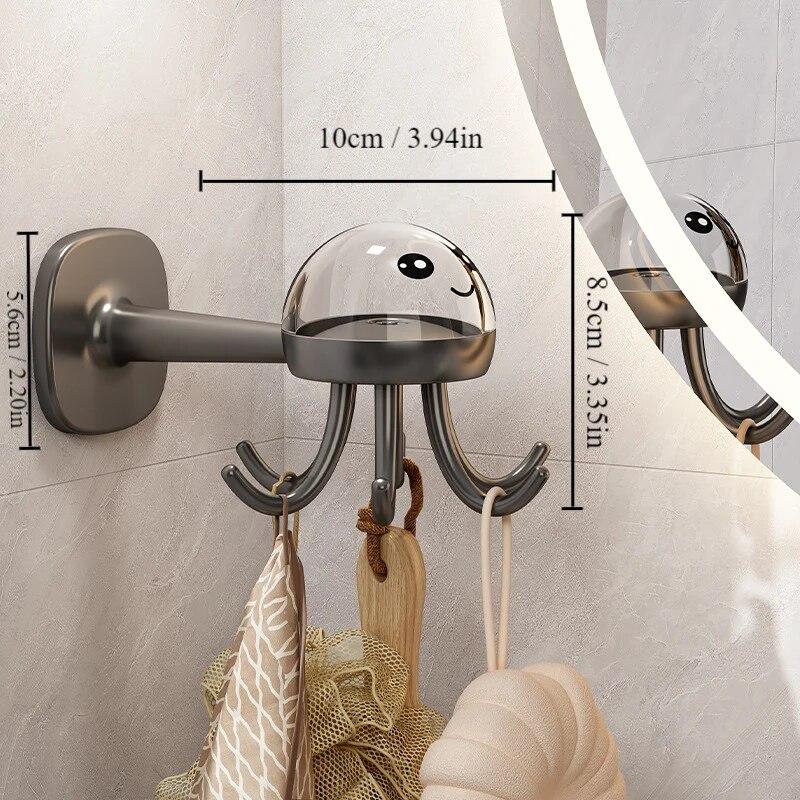 1 Stück ABS Material Multifunktional 360 Grad Spurlos Drehbarer Sechs-Klauen-Haken Stanzfrei Haushalts- Küchenutensilien Aufbewahrungshaken von Joom DACH