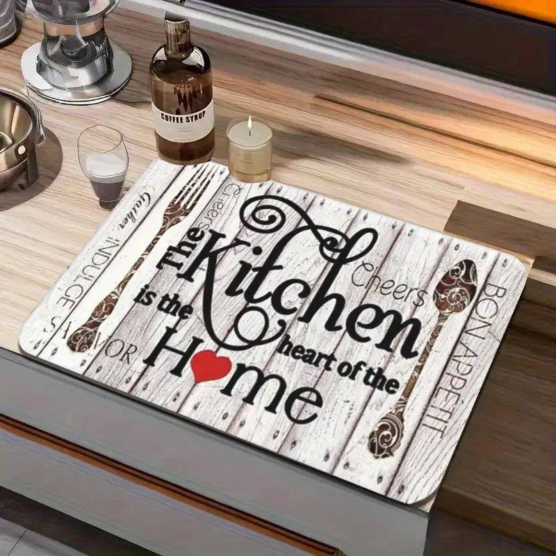 1 Stück Abtropfmatte aus Gummi mit Retro-Kaffeegeschirr für Café, Restaurant, Küche, Teppich, Geschirr, langlebige Kieselalgen-Schlamm-Tischmatte, Haustiermatte, Kaffeegeschirr 40*60CM weiß von Joom DACH