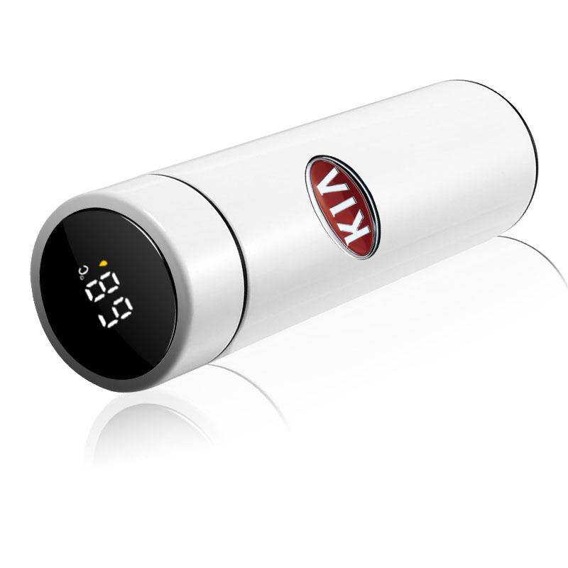 1 Stück Auto Smart Thermosflasche mit Temperaturanzeige Kaffeebecher Zubehör für KIA K5 K9 Sorento Ceed Sportage Carnival Stinger Forte Niro Cadenza weiß von Joom DACH