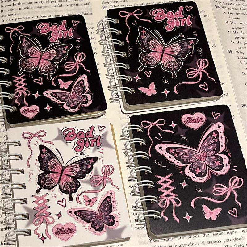 1 Stück Band Schmetterling Blume Notizbuch Niedliche A7 Spule Dieser Student liefert Romantisches Dickes Kleines Notizbuch von Joom DACH