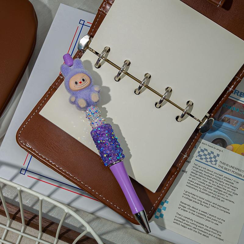 1 Stück Beflockung Labubu Kawaii Perlenband Stifte Niedlicher Cartoon Kugelschreiber Schüler Schreibwaren Bürobedarf Geschenke violett von Joom DACH