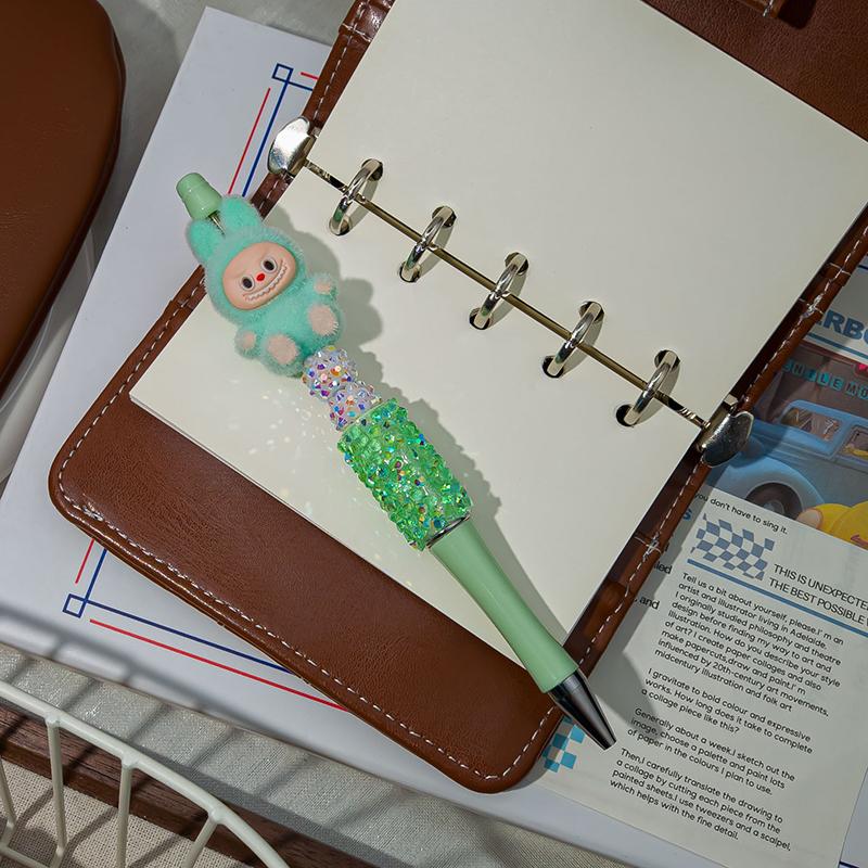 1 Stück Beflockung Labubu Kawaii Perlenband Stifte Niedlicher Cartoon Kugelschreiber Schüler Schreibwaren Bürobedarf Geschenke grün von Joom DACH