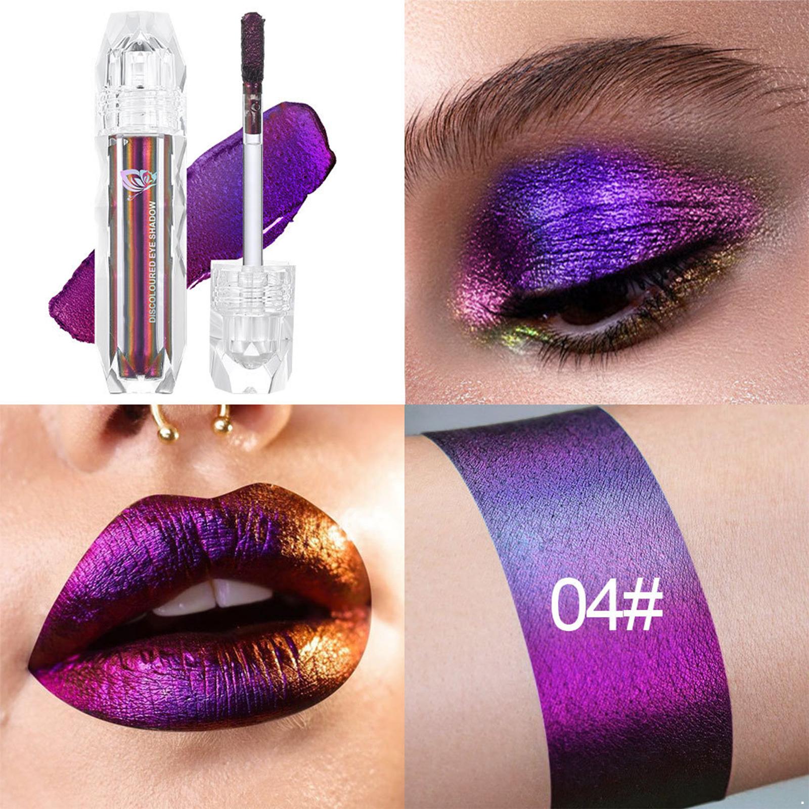 1 Stück Chamäleon Flüssiger Lidschatten Metallischer Glitzer Schimmer Lang Anhaltend Wasserdicht Augen Make-up Vegan Tierversuchsfrei für Frauen Mädchen Party One Size von Joom DACH