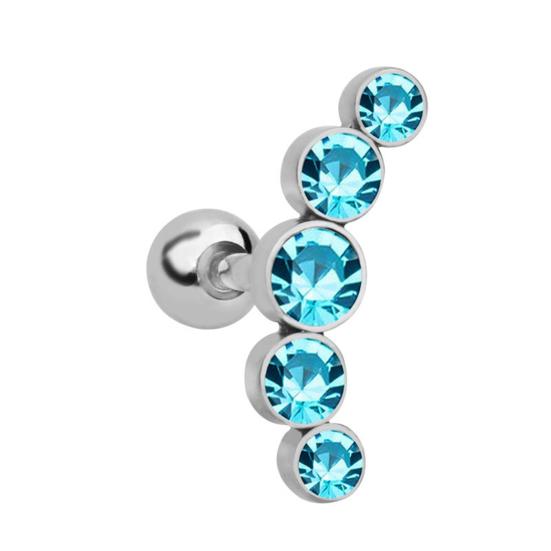 1 Stück Damen Edelstahl Knorpel Helix Tragus Ohrstecker Piercing Ohrring Geschenk blau von Joom DACH