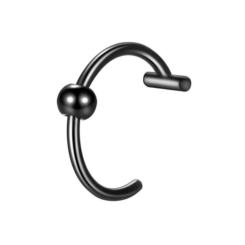 1 Stück Edelstahl Fake Nasenring Hoop Septum Ringe C Clip Lippenring Ohrring Fake Nasenpiercing Frauen Körperschmuck Nicht durchbohrt B schwarz von Joom DACH