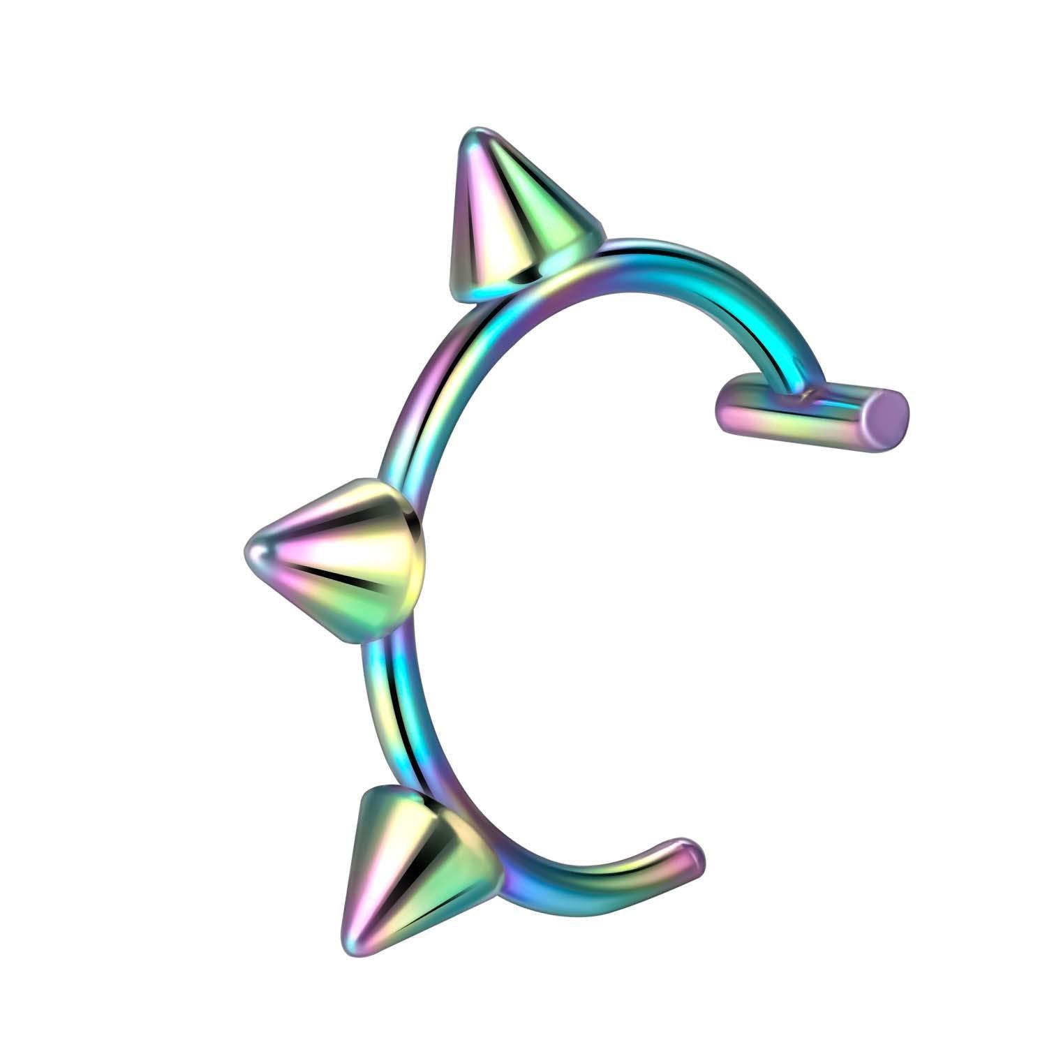 1 Stück Edelstahl Fake Nasenring Hoop Septum Ringe C Clip Lippenring Ohrring Fake Nasenpiercing Frauen Körperschmuck Nicht durchbohrt C bunt von Joom DACH