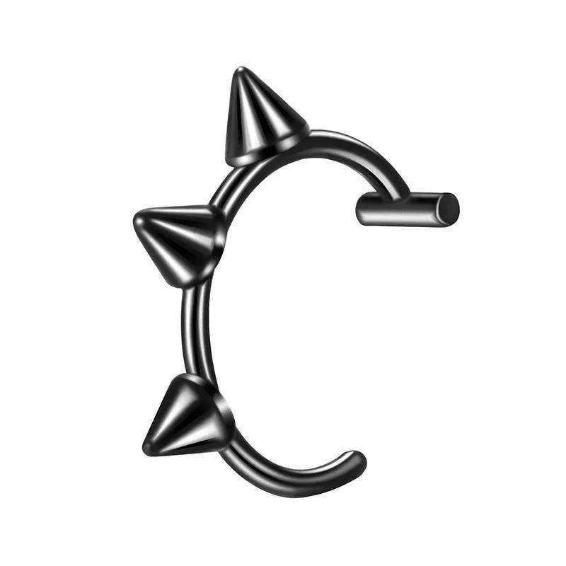 1 Stück Edelstahl Fake Nasenring Hoop Septum Ringe C Clip Lippenring Ohrring Fake Nasenpiercing Frauen Körperschmuck Nicht durchbohrt C schwarz von Joom DACH