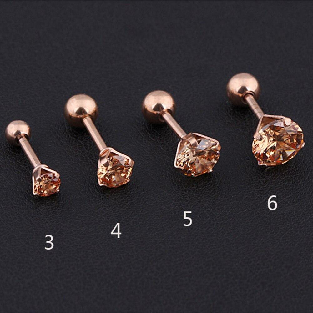 1 Stück Edelstahl Kristall Zirkon Ohrstecker Ohrringe für Damen/Herren 4 Zinken Tragus Knorpel Piercing Schmuck 5mm von Joom DACH