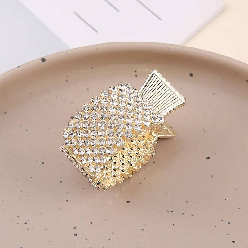1 Stück Elegante, funkelnde, dekorative Haarklammern mit Strasssteinen, rutschfeste Pferdeschwanzhalter, trendiges Haar-Styling-Zubehör für Frauen goldgelb von Joom DACH
