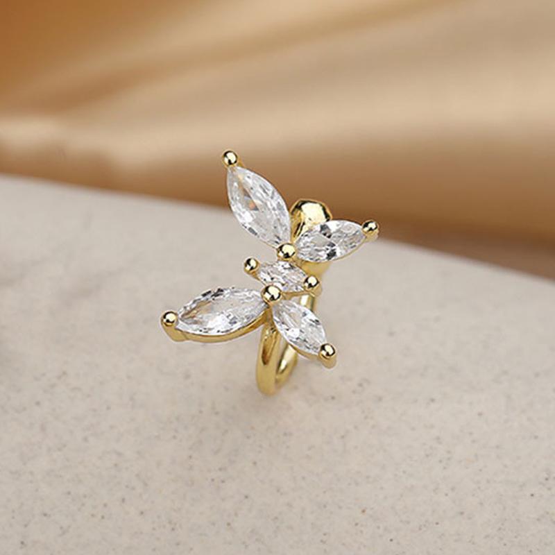 1 Stück Fake ohne Piercing Manschettenohrring Ohrklemme Wrap Rock Ohrring Manschette kein Piercing Damen Clip verstellbarer Schmuck von Joom DACH