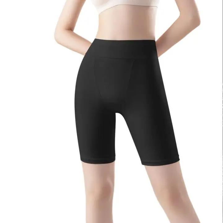 1 Stück Fünf-Punkt Sicherheits-Hose Damen Sporthöschen Lässige Radhose Hüfthebung Yogahose Damen Jahreszeiten Elastische Leggings Kurz 4XL schwarz von Joom DACH