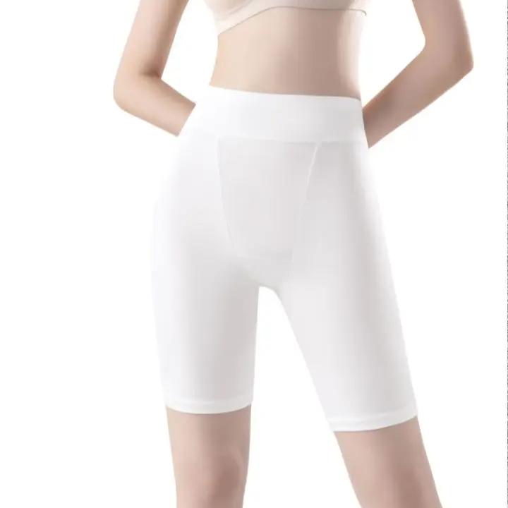 1 Stück Fünf-Punkt Sicherheits-Hose Damen Sporthöschen Lässige Radhose Hüfthebung Yogahose Damen Jahreszeiten Elastische Leggings Kurz L weiß von Joom DACH