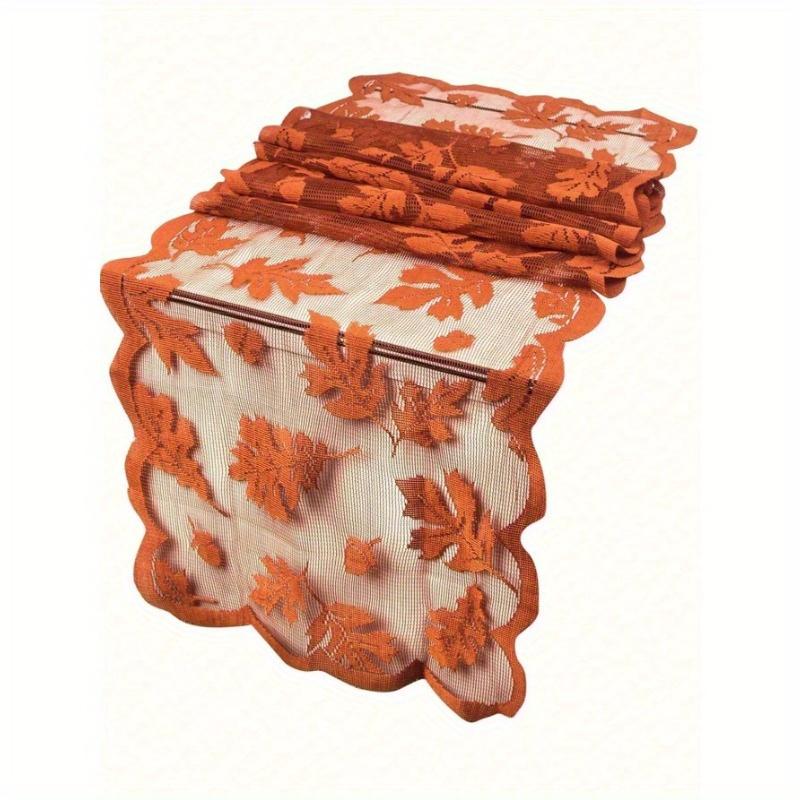 1 Stück Herbst Tischläufer mit Blättern Thanksgiving Tischläufer Dekorationen Spitze Orange Tischläufer Herbst Heimdeko Herbst Tischdeko braun von Joom DACH