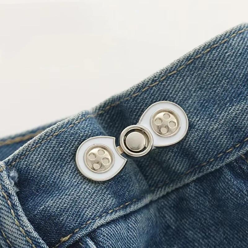 1 Stück Jeansschnalle, Taillenverschluss, Taillenknopf festziehen, abnehmbare Metallstifte, verstellbarer Taillenclip, Ornamentknopf, Gürtelschnalle von Joom DACH