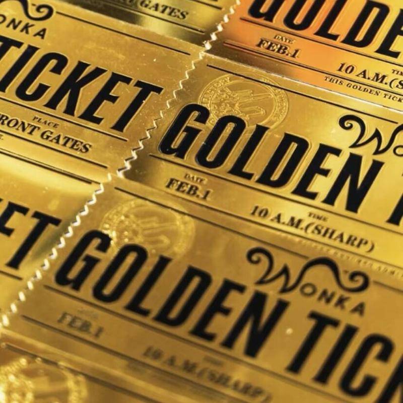 1 Stück Kindergeschenke Wonka Charlie Chocolate Golden Ticket Anime Gold Voucher Brosche Pin Badges Metall Pins Lesezeichen Sammlung A2 von Joom DACH