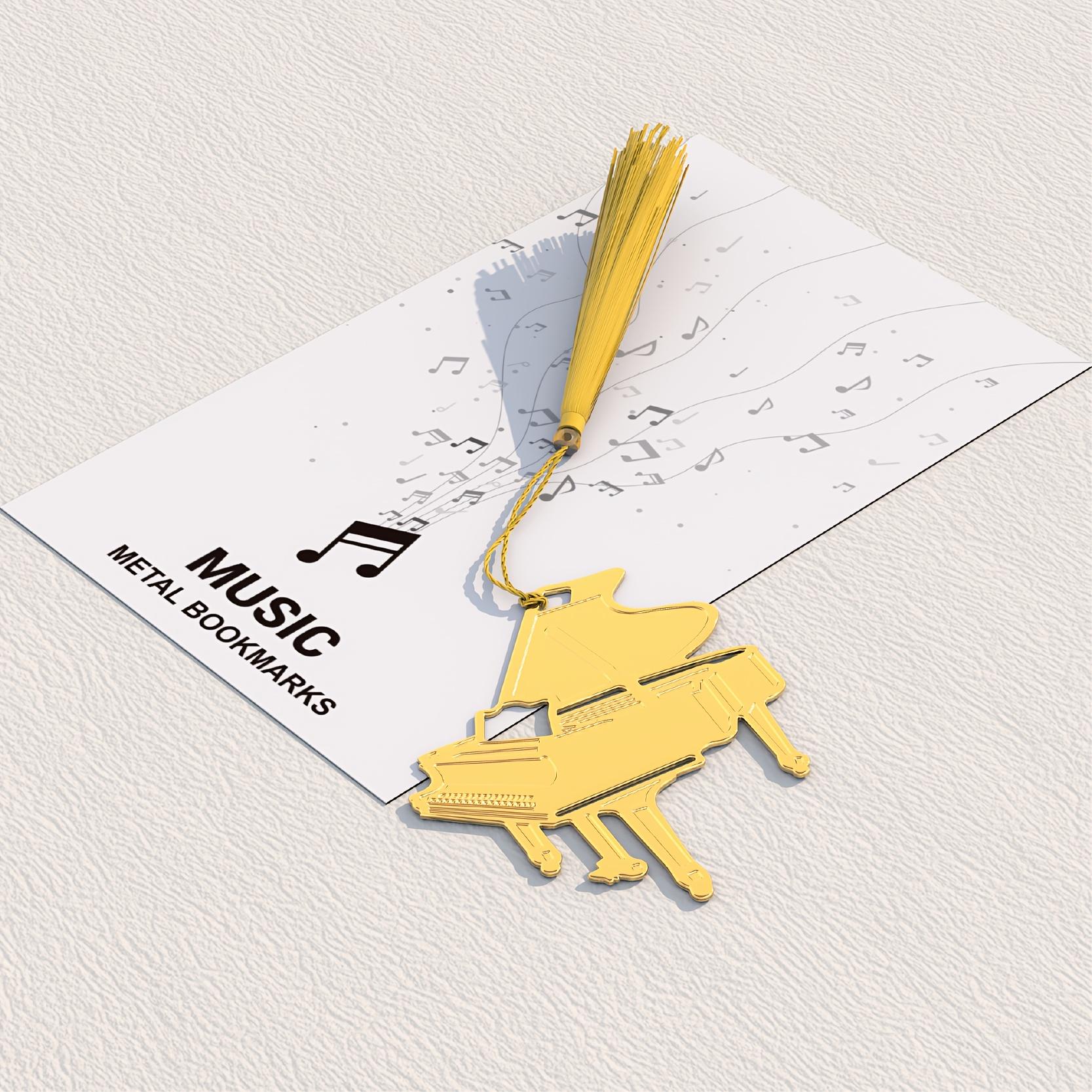 1 Stück Kreatives Musikinstrument Lesezeichen Klavier, Gitarre, Orgel, Harfe, Violine, Trompete Metall-Lesezeichen mit schönen Quasten von Joom DACH