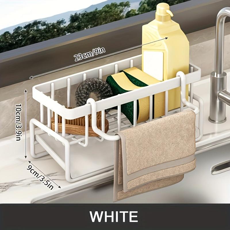 1 Stück Küchenspüle Aufbewahrungsregal, Toiletten-Aufbewahrungsregal, Küchenarmatur-Schwammhalter, Aufbewahrungsregal Waschbecken-Organizer, Abflussregal für Schwamm, weiß von Joom DACH