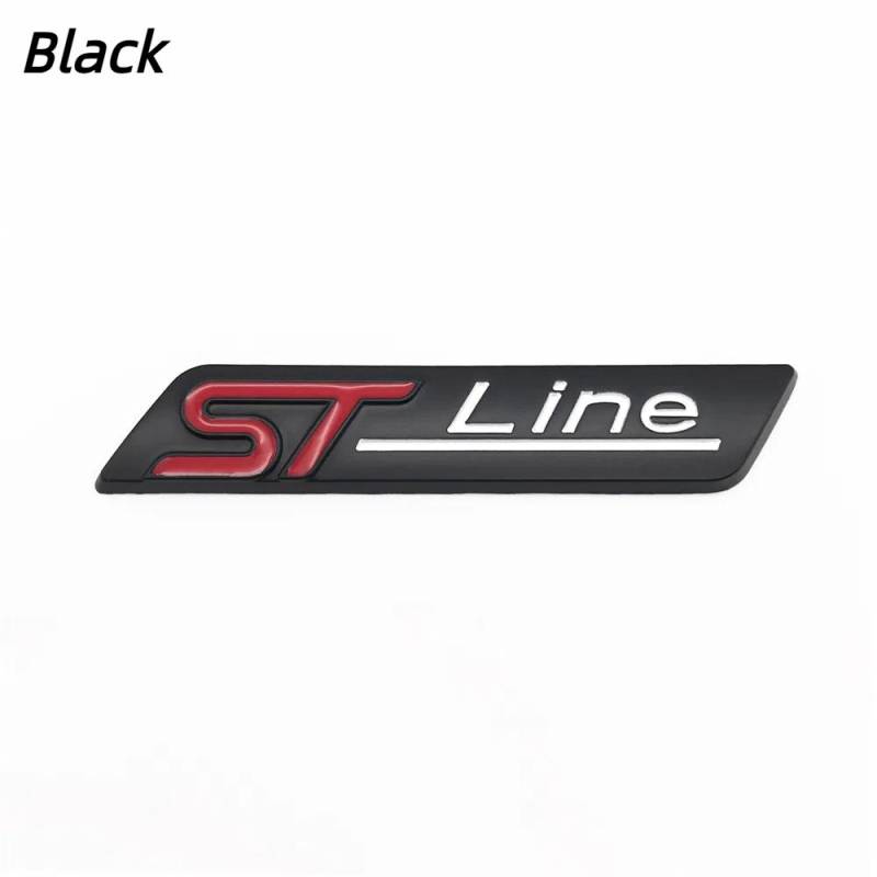 1 Stück Metall ST Line Emblem Auto Kotflügel Badge Klebeaufkleber ST Line Aufkleber Für F-ocus Fiesta M-ondeo Zubehör Black von Joom DACH