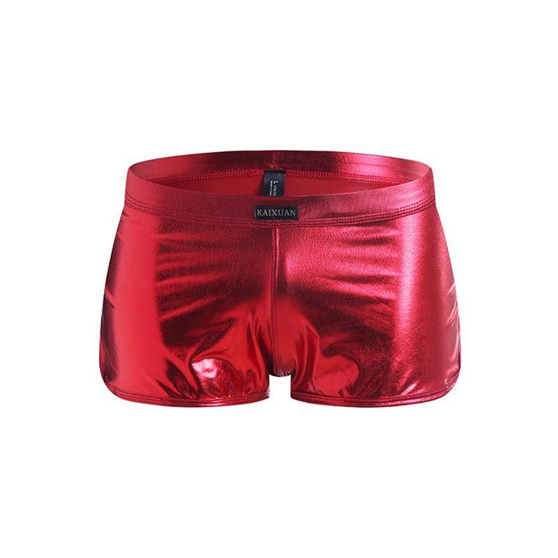 1 Stück Metallic Hipster Trunks Shorts Mode Unterwäsche Sommer Herren Stretch Boxer Einfarbig Glänzend Shorts Polyesterfaser Bademode M rot von Joom DACH