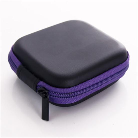 1 Stück Mini Kopfhörer Organizer Schreibtisch Set PU Leder Hülle Schutzhülle Kabeltasche violett von Joom DACH