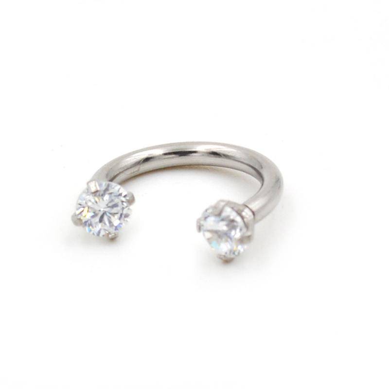 1 Stück Mode Punk Ohrringe Frauen Strass Piercing Septo Nase Lippe Ohr Septum Knorpel Captive Hoop Ring Schmuck Nasenring Lippenring weiß von Joom DACH