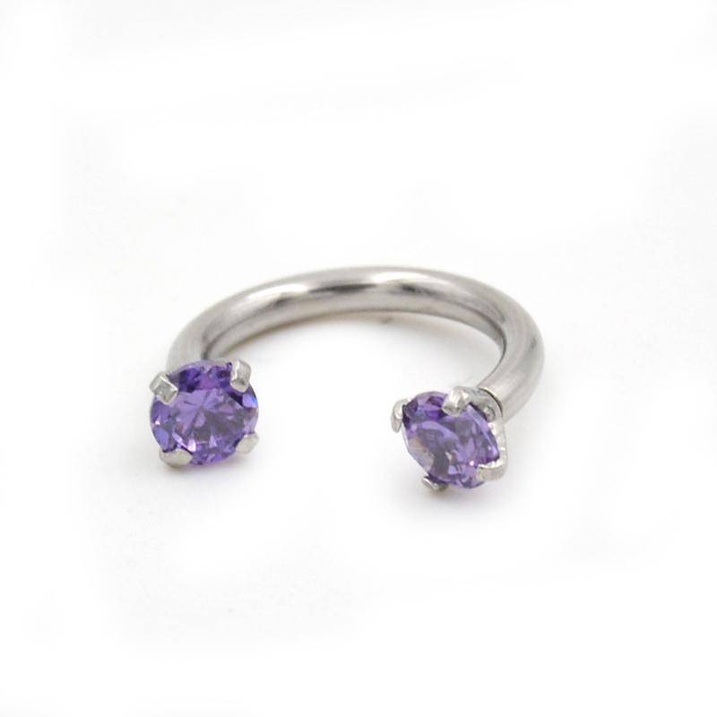 1 Stück Mode Punk Ohrringe Frauen Strass Piercing Septo Nase Lippe Ohr Septum Knorpel Captive Hoop Ring Schmuck Nasenring Lippenring licht lila von Joom DACH