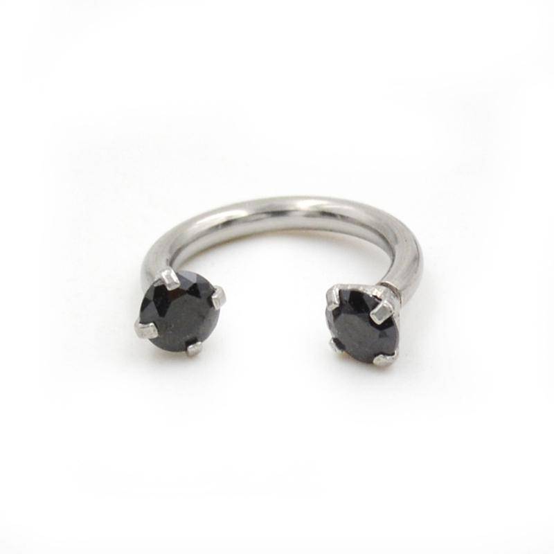 1 Stück Mode Punk Ohrringe Frauen Strass Piercing Septo Nase Lippe Ohr Septum Knorpel Captive Hoop Ring Schmuck Nasenring Lippenring schwarz von Joom DACH