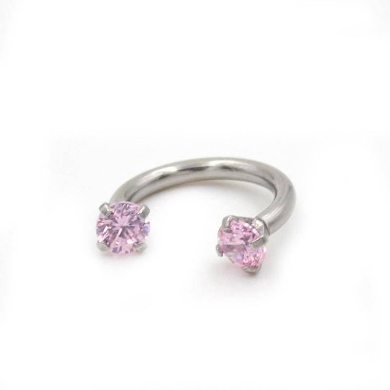 1 Stück Mode Punk Ohrringe Frauen Strass Piercing Septo Nase Lippe Ohr Septum Knorpel Captive Hoop Ring Schmuck Nasenring Lippenring rosa von Joom DACH