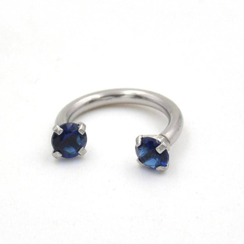 1 Stück Mode Punk Ohrringe Frauen Strass Piercing Septo Nase Lippe Ohr Septum Knorpel Captive Hoop Ring Schmuck Nasenring Lippenring dunkelblaue von Joom DACH