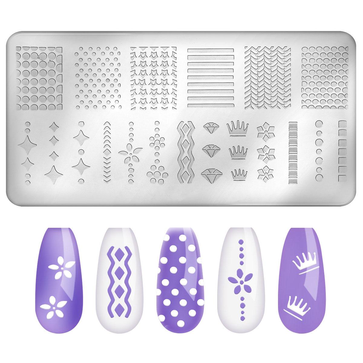 1 Stück Nagelstempelplatte Rechteck Nail Art Stempel Bildvorlage 12 * 4 cm 08 von Joom DACH