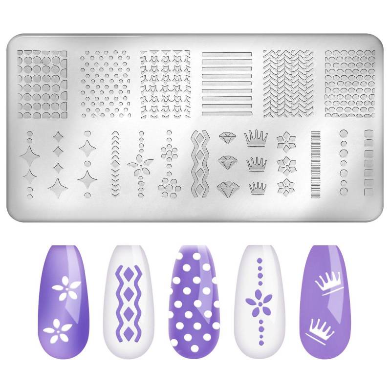 1 Stück Nagelstempelplatte Rechteck Nail Art Stempel Bildvorlage 12 * 4 cm 08 von Joom DACH