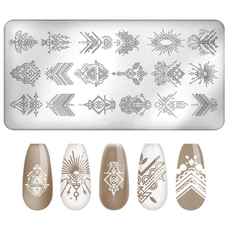 1 Stück Nagelstempelplatte Rechteck Nail Art Stempel Bildvorlage 12 * 4 cm 15 von Joom DACH